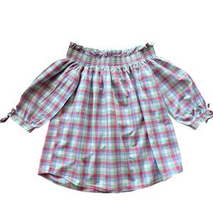 Kate Spade New York living colourfully gingham off shoulder blouse